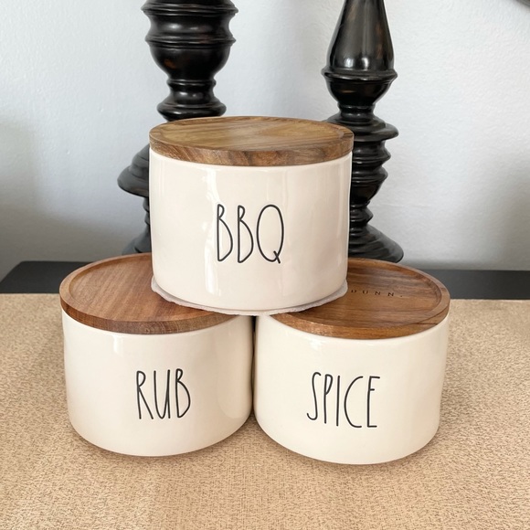 NWT Rae Dunn SPICE, BBQ, RUB Stackable Ceramic Jars - Picture 3 of 4
